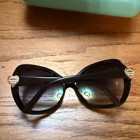Tiffany & Co. Black Sunglasses with Blue Case - Picture 4 of 6